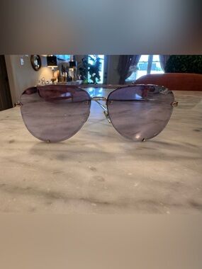 Quay Australia Purple Rimless Aviator Sunglasses